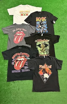 Lot Of 6 Rock N Roll Band Concert Tour T-Shirt Tees Mens Size Medium Rock Music • $12.50