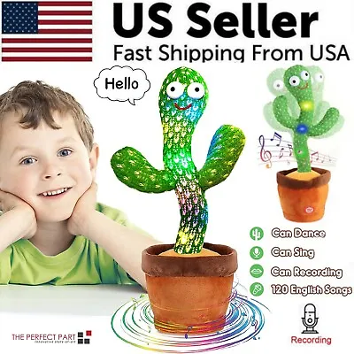 Dancing Cactus Plush Toy Doll Electronic Recording Shake With Song Funny Gift US • $15.39