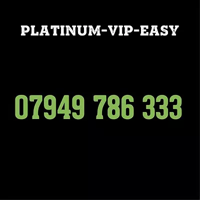 ⭐ Gold Easy Vip Memorable Mobile Phone Number Diamond Platinum Sim Card  786 333 • £79.99