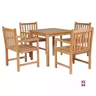 Solid Wood Teak Patio Dining Set 31.5 /43.3  Table Length Multi Models VidaXL • $748.99