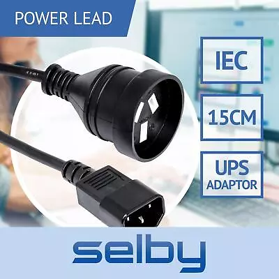 15cm UPS Power Cord Extension Lead Cable IEC Male To 3-Pin AU Female Socket • $12.95