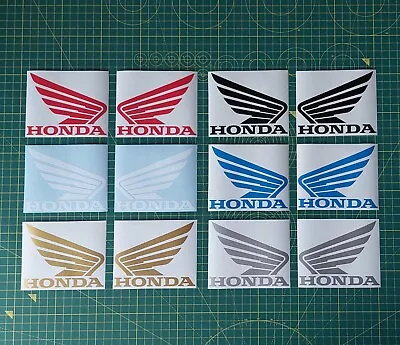 HONDA Wings - Logo Pair Left Right TANK Vinyl Sticker Size 80mm X 100mm  • £4.15