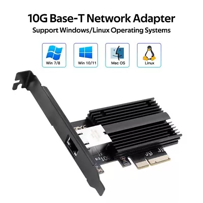 10GB PCIe Network Adapter RJ45 Port NIC LAN Ethernet Controller Server PCIe Card • £45.59