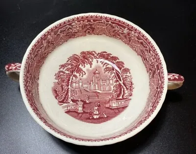 Mason's Ironstone Two Handled Soup Bowl. Pink Vista Pattern. Crazing. Vintage • £13.50