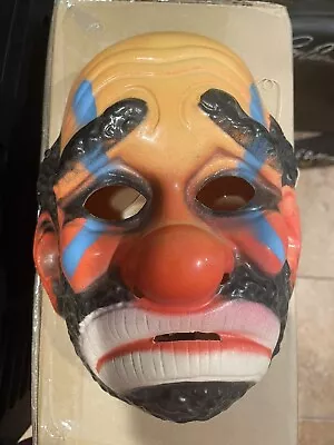 Vtg Emmett Kelly Halloween Mask Sad Clown 1960-70's B. Cooper Co. • $24.99