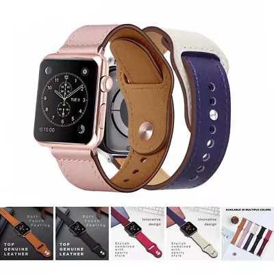 $1.99 • Buy Genuine Leather Band Strap Bracelet Watchband For Apple Watch IWatch 44mm/42mm
