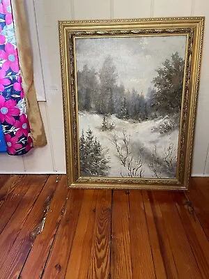 OOAK Winter Scenery Oil Painting On Canvas 1997 Vintage Retro Russian Artist • $8000