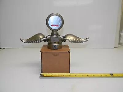 Messko Moto Meter  Flip Top Hood Ornament W/ Winged Base Germany 1920's 1930's • $495