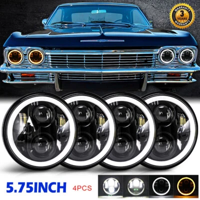 $79.99 • Buy 4PCS 5.75  5-3/4 LED Headlights Hi/Lo Beam Angle Eyes For Chevy Impala El Camino