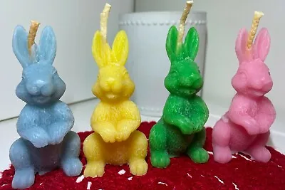 Pair Of Organic Beeswax Homemade Candles Set Of 2 Rabbit / Bunny (Easter) • £5.99