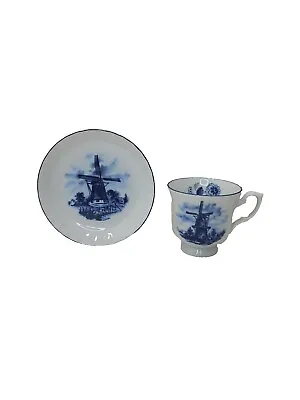 VTG Ter Steege BV Delft-Blauw Porcelain Cup & Saucer Hand Decorated In Holland • $5