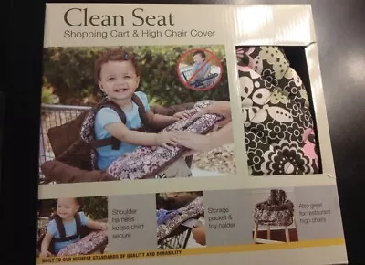 Eddie Bauer Clean Seat Shopping Cart & High Chair Seat Cover Brown & Pink • $12.49