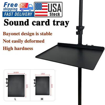 Universal Mic/Microphone Stand Tray Adjustable Clamp-On Rack Tray Holder Large~ • $13.53