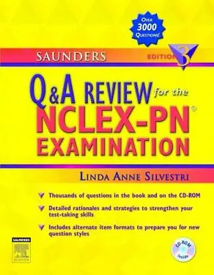 $5.30 • Buy Saunders Q & A Review For The Nclex-Pn(r) Examination [With CDROM]