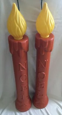 Blow Molds- 2 Vintage Candle -N-O-E-L -  By TPI Canada - Working! • $130.23