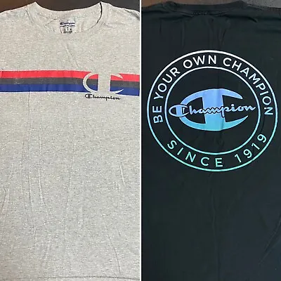 Lot Of (2) Adult XL Champion Brand Clothing T-Shirts Be Your Own Since 1919 Est. • $14.99