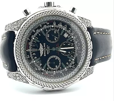 Mens Breitling Bentley Motors Stainless Steel Automatic Diamonds • $14018.71