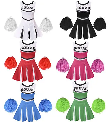 £16.99 • Buy Cheerleader Fancy Dress Costume Adults Cheer Uniform Outfit High School Sport