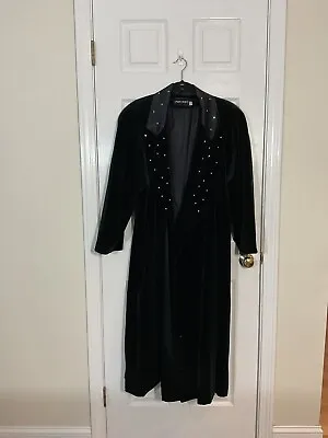 Vintage Evening Wear Elegant Velvet Long Coat Rhinestone Collar Women’s Size XL • $33