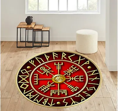 Viking Rug Viking Symbol Rug Red Rug Nordic Symbols Rug Mythological Rug • $28