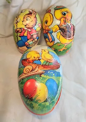£0.99 • Buy Three Vintage West German Papier Mache Easter Eggs