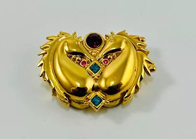 Bob Mackie Enamel Gold Tone Horse Jeweled Trinket Pill Box • $30