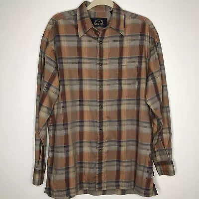 $25 • Buy BD Baggies Plaid Shirt Burnt Orange And Tan Size Medium