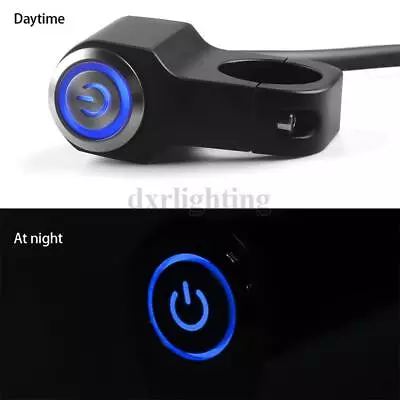 7/8  Handlebar Headlight Fog Light Switch On/Off LED Blue Motorcycle Dirt Bike • $10.98