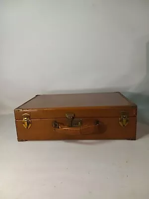 Vintage Tanners Council Of America Leather Locking Suitcase Cowhide • $100