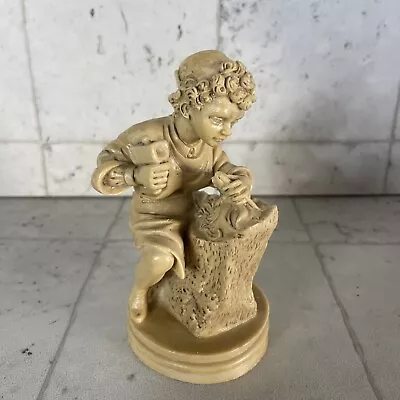 Rare G Ruggeri Boy Sculptor With Chisel Resin Sculpture Statue Italy 5.5  H • $27