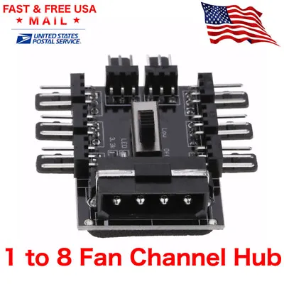 MOLEX Fan 1 To 8 Channel Hub 12V 4 Pin IDE Power Supply Splitter Adapter PC Fan • $9.98