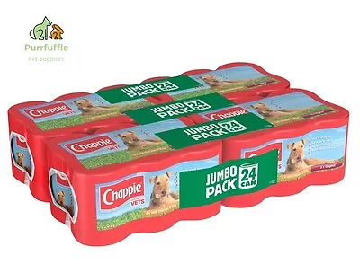 24 X 412g CHAPPIE TINS FAVOURITES Wet Dog Meat Food Canned / Tinned Jumbo Pack • £45.99