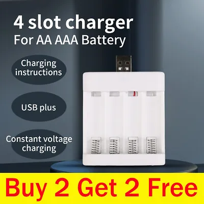 USB Plug Fast Battery Charger For AA AAA Rechargeable Batteries Universal 4 Solt • £3.11