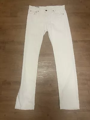 J Brand Men Off White Walker Relaxed Straight Leg Jeans Sz 33 X 35 100% Cotton • $32