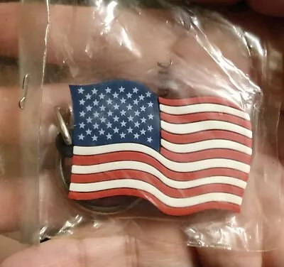 American USA Rubber Flag Key Chain Keyring 2  New • $3.25