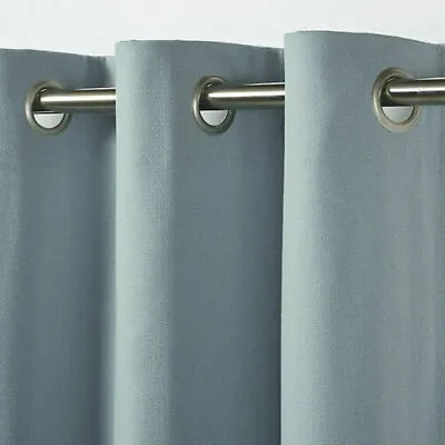 1 Pair Of B&Q Taowa  Blue-Grey  Plain Unlined  Ring Top  Curtains 66 X90  • £29.99