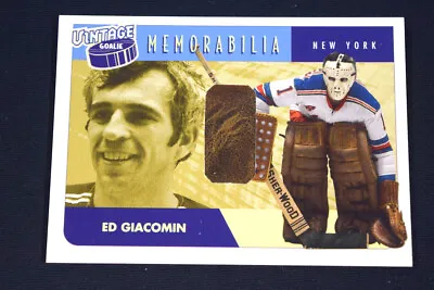 Ed Giacomin 2001-02 BAP Between The Pipes Vintage Goalie Memorabilia Relic • $26.99