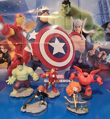 Lot/Bundle Of Disney Infinity 2.0 - Figures - Power Discs - Poster - Base Pad + • $9.99