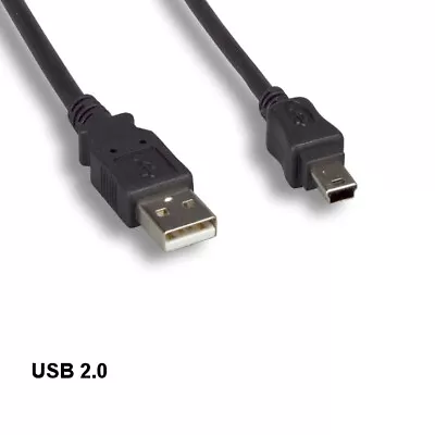 KNTK 15ft USB 2.0 A To Mini B 5 Pin Cable Digital Camera Phone PDA MP3 PS3 Black • $8.57