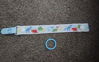 Stunning **dinosaur** Ribbon Dummy Clips Free Mam Adapter If Requested!! L@@k!! • £2.99