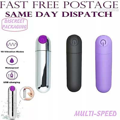 10 Speed USB Rechargeable Bullet Vibrator Massage Sex Toy Mini Adult Vibe Clit  • $39.93