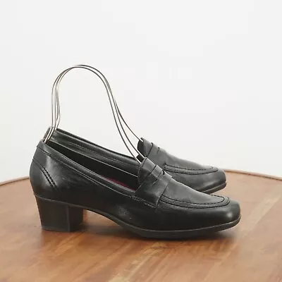 Munro Womens Ellis Penny Loafer Pumps Size 9.5 N Black Shiny Leather M311681 • $29.95