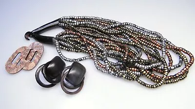 Monies Gerda Lynggaard Huge Hoop Earrings & Statement Necklace 3pc Lot • $125