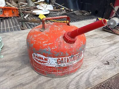 Vtg Eagle 2 1/2 Gallon Metal Gas Can With Plastic Spout Not Tested For Leaks  • $13