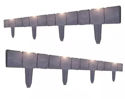 Pack Of 20 Grey Solar Powered Stone Effect Lawn Garden Plant Edging Border • £24.99