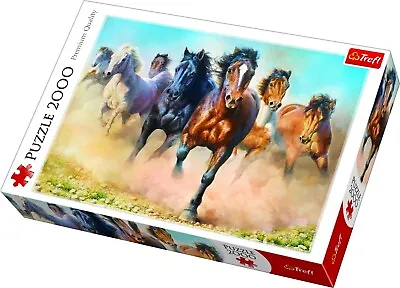 Trefl 2000 Piece Adult Large Herd Of Horses Galloping Floor Jigsaw Puzzle NEW • £11.49