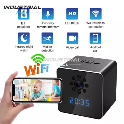 3 In 1 WiFi Mini Camera Alarm Clock With Bluetooth Speaker For Home Security Cam • $71.05