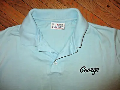 Vtg 1980s GEORGE  POLO SHIRT Uniform Bowling Toledo Tarp Service MEDIUM/SMALL • $19.99