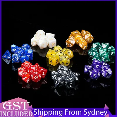 $5.99 • Buy 7/42 Pearl Polyhedral Dice Set For Dungeons Dragons RPG Party Playing Table Game