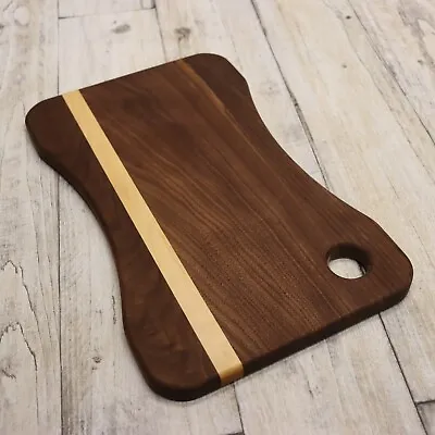 Handmade Solid Wood Cutting Board 10x16  Walnut Wood With Maple Wood Inlay • $39.99